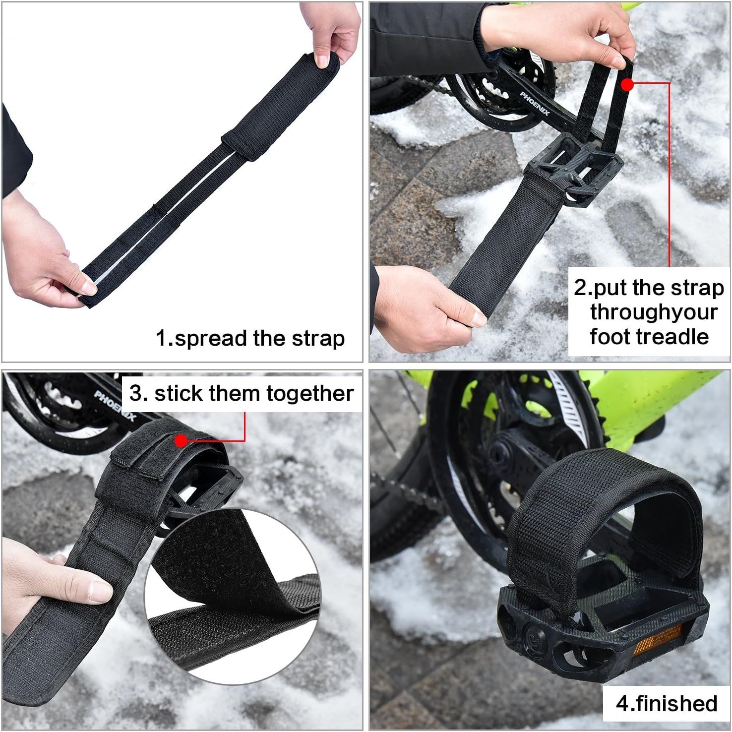 2 Pairs Kids Bicycle Feet Strap Pedal Straps for Fixed Gear Bike V1258-DP02-E-767