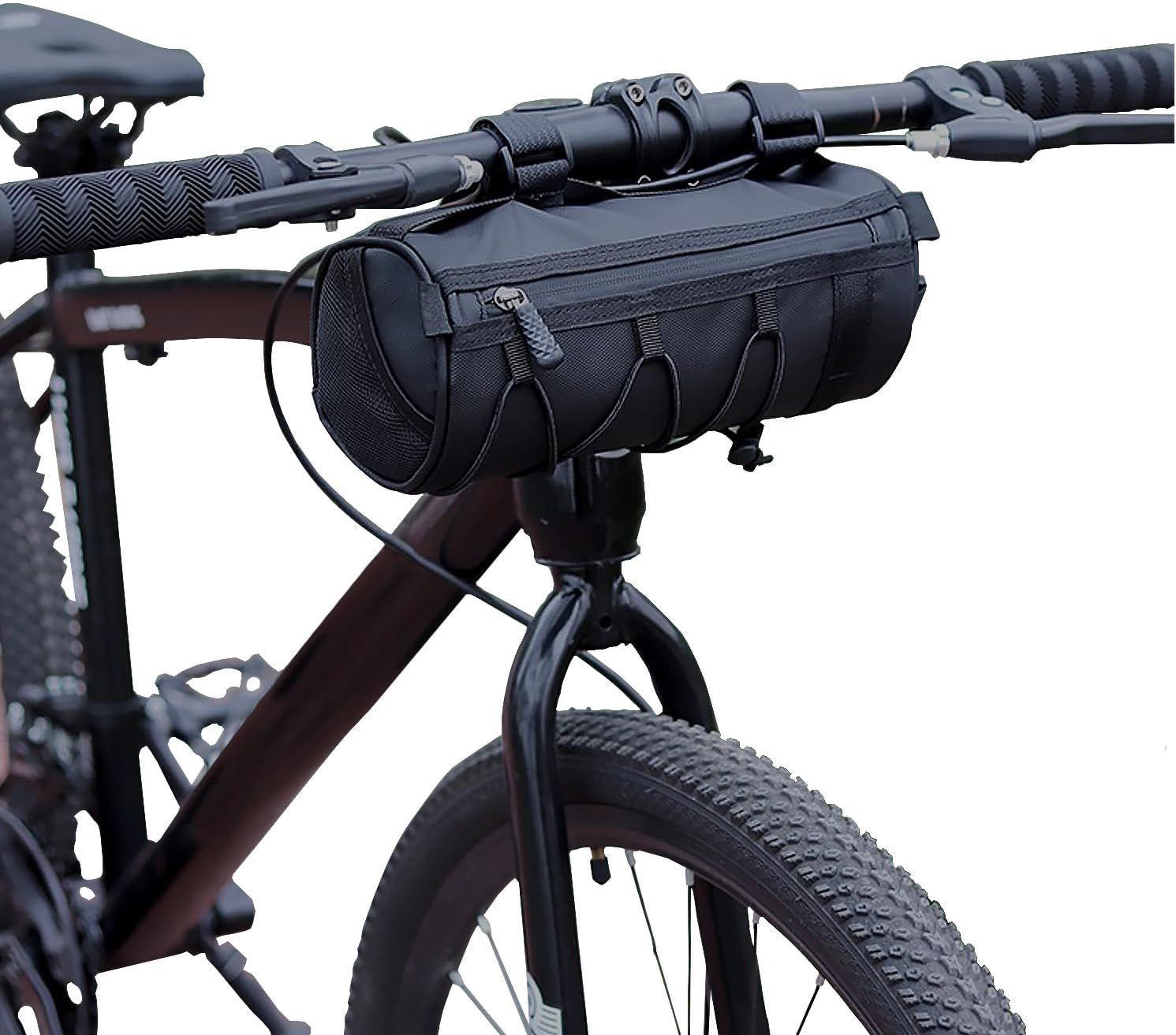 2.5L Bike Handlebar Bag, Waterproof Bicycle Accessories, Bike Frame Front Pouch with Zipper and Shoulder Strap V1258-DP02-E-781