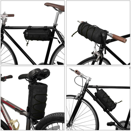 2.5L Bike Handlebar Bag, Waterproof Bicycle Accessories, Bike Frame Front Pouch with Zipper and Shoulder Strap V1258-DP02-E-781