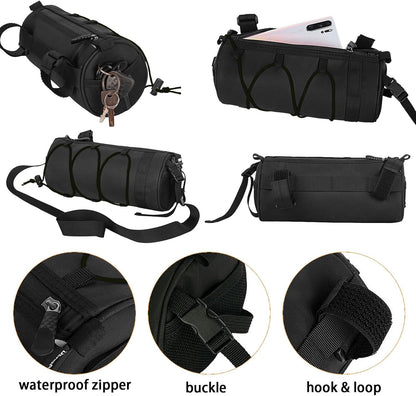2.5L Bike Handlebar Bag, Waterproof Bicycle Accessories, Bike Frame Front Pouch with Zipper and Shoulder Strap V1258-DP02-E-781