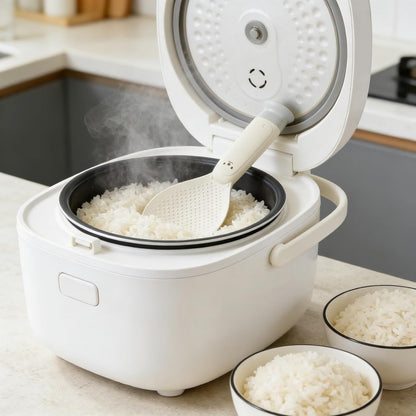 2PCS Plastic Rice Spoon, Non Stick Standing Rice Paddle, Heat Resistant Scooper for Kitchen, Cooker, Home, V1258-DP02-E-785