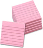 Pink Lined Sticky Notes, 3"x3" Self-Stick Note Pads, 6 Pads, 100 Sheets/Pad, Total 600 Sheet V1258-DP02-E-786
