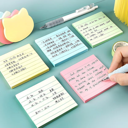 Pink Lined Sticky Notes, 3"x3" Self-Stick Note Pads, 6 Pads, 100 Sheets/Pad, Total 600 Sheet V1258-DP02-E-786
