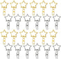60PCS Star Shaped Keychain, 2 Colors, Metal Hanging Buckle, Spring Snap Hook with Open Jump Ring Connector V1258-DP02-E-788