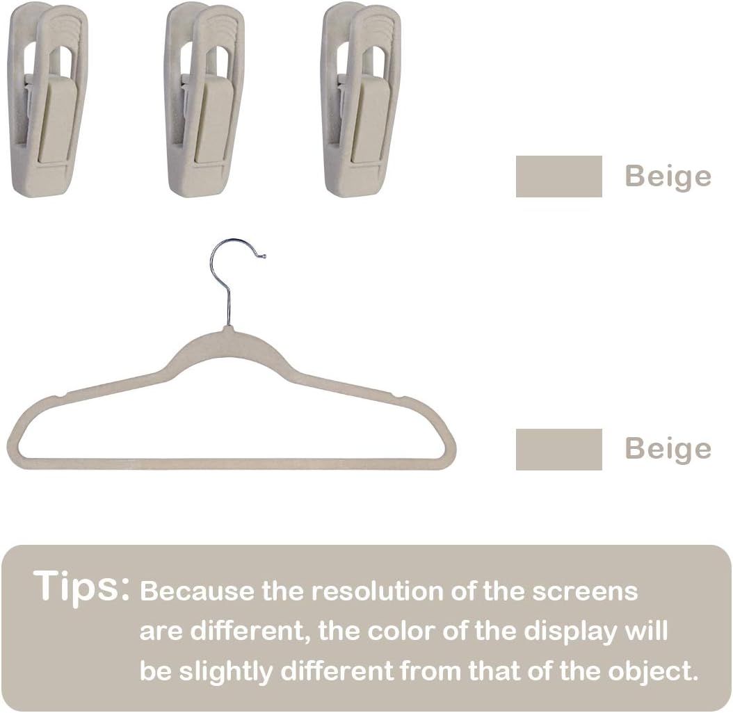 Velvet Hangers - Strong Finger Clips for Thin Pants (20pc, Beige) V1258-DP02-E-796