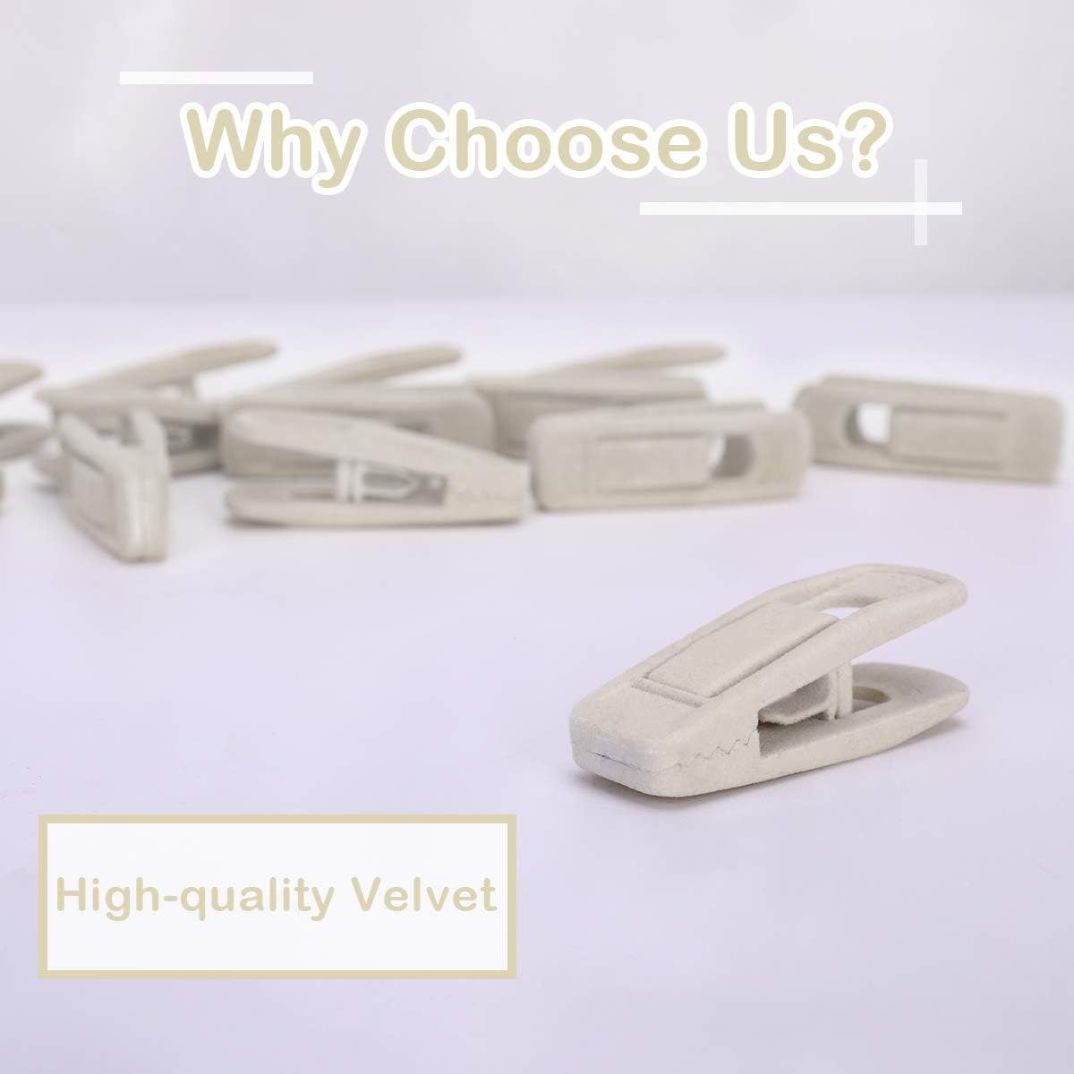 Velvet Hangers - Strong Finger Clips for Thin Pants (20pc, Beige) V1258-DP02-E-796