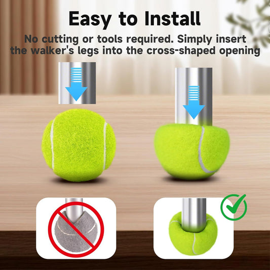 Precut Tennis Balls for Walkers, 4 PCS Heavy Duty Walker Accessories, Walker Tennis Balls Precut for Easy V1258-DP02-E-801