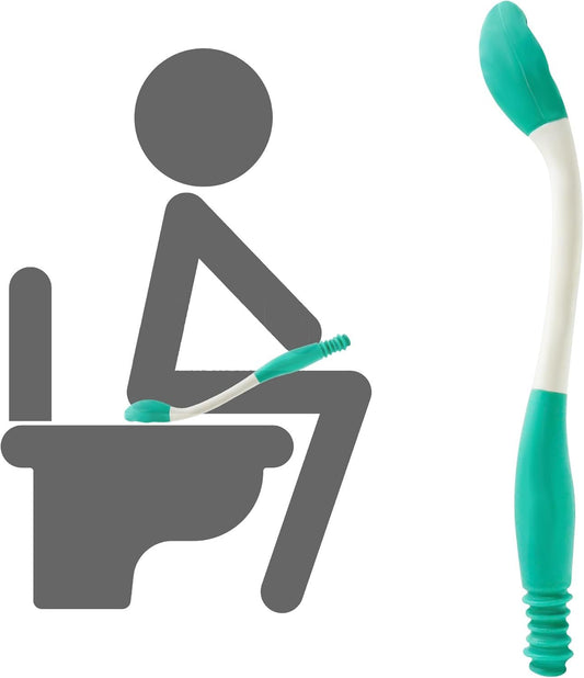 Butt Wiper Tool, 15.7" Comfort Wipe Toilet Aid for Wiping Bottom, Bottom Buddy Wiping Aid for Disabled, V1258-DP02-E-802