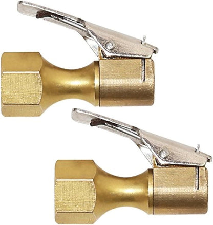 2 Pack Open Flow Straight Lock-On Air Chuck with Clip for Tire Inflator V1258-DP02-E-817