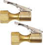 2 Pack Open Flow Straight Lock-On Air Chuck with Clip for Tire Inflator V1258-DP02-E-817