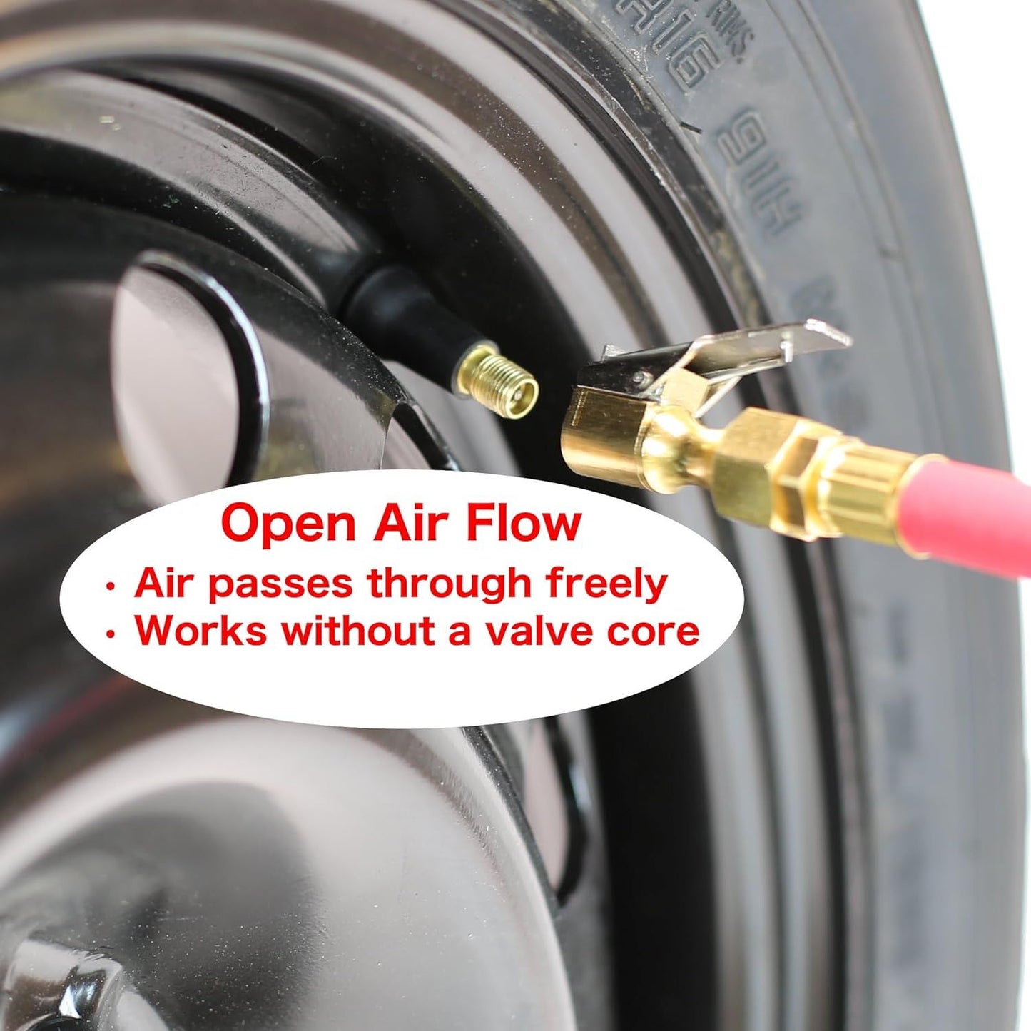 2 Pack Open Flow Straight Lock-On Air Chuck with Clip for Tire Inflator V1258-DP02-E-817