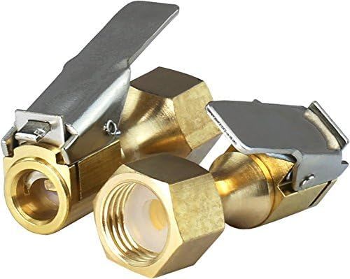 2 Pack Open Flow Straight Lock-On Air Chuck with Clip for Tire Inflator V1258-DP02-E-817