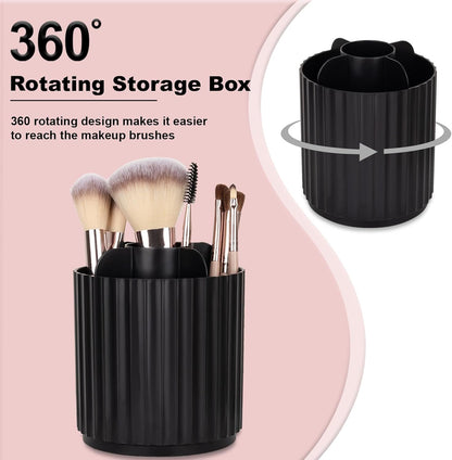 Makeup Brush Holder Organizer 360 degreesRotating Make Up Brushes Container for Vanity, Spinning Cosmetics V1258-DP02-E-818