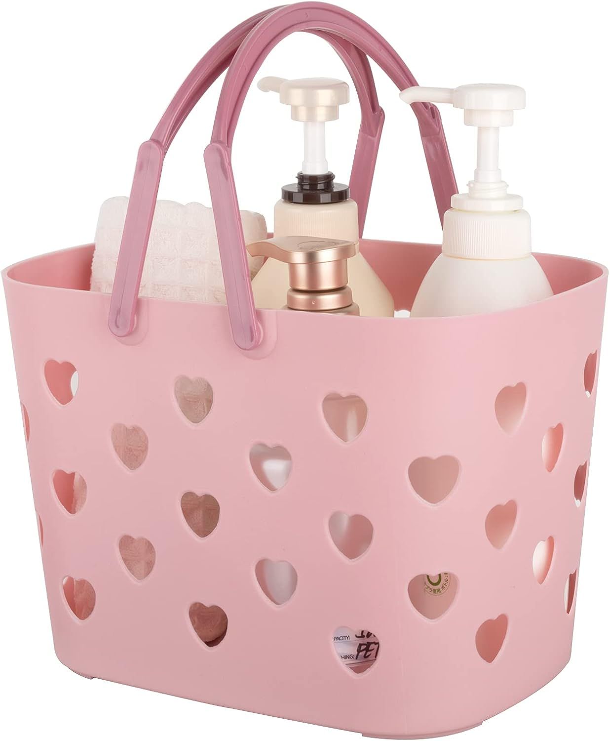 Portable Shower Caddy Tote Plastic Storage Basket with Handle Box Organizer Bin for Bathroom, Pantry, V1258-DP02-E-820
