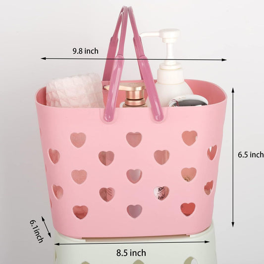Portable Shower Caddy Tote Plastic Storage Basket with Handle Box Organizer Bin for Bathroom, Pantry, V1258-DP02-E-820