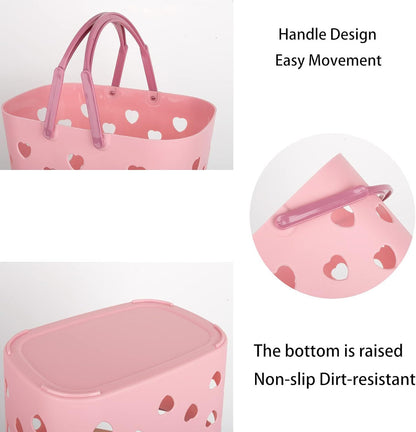 Portable Shower Caddy Tote Plastic Storage Basket with Handle Box Organizer Bin for Bathroom, Pantry, V1258-DP02-E-820