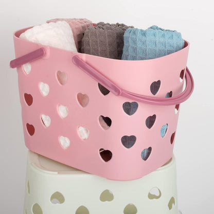 Portable Shower Caddy Tote Plastic Storage Basket with Handle Box Organizer Bin for Bathroom, Pantry, V1258-DP02-E-820