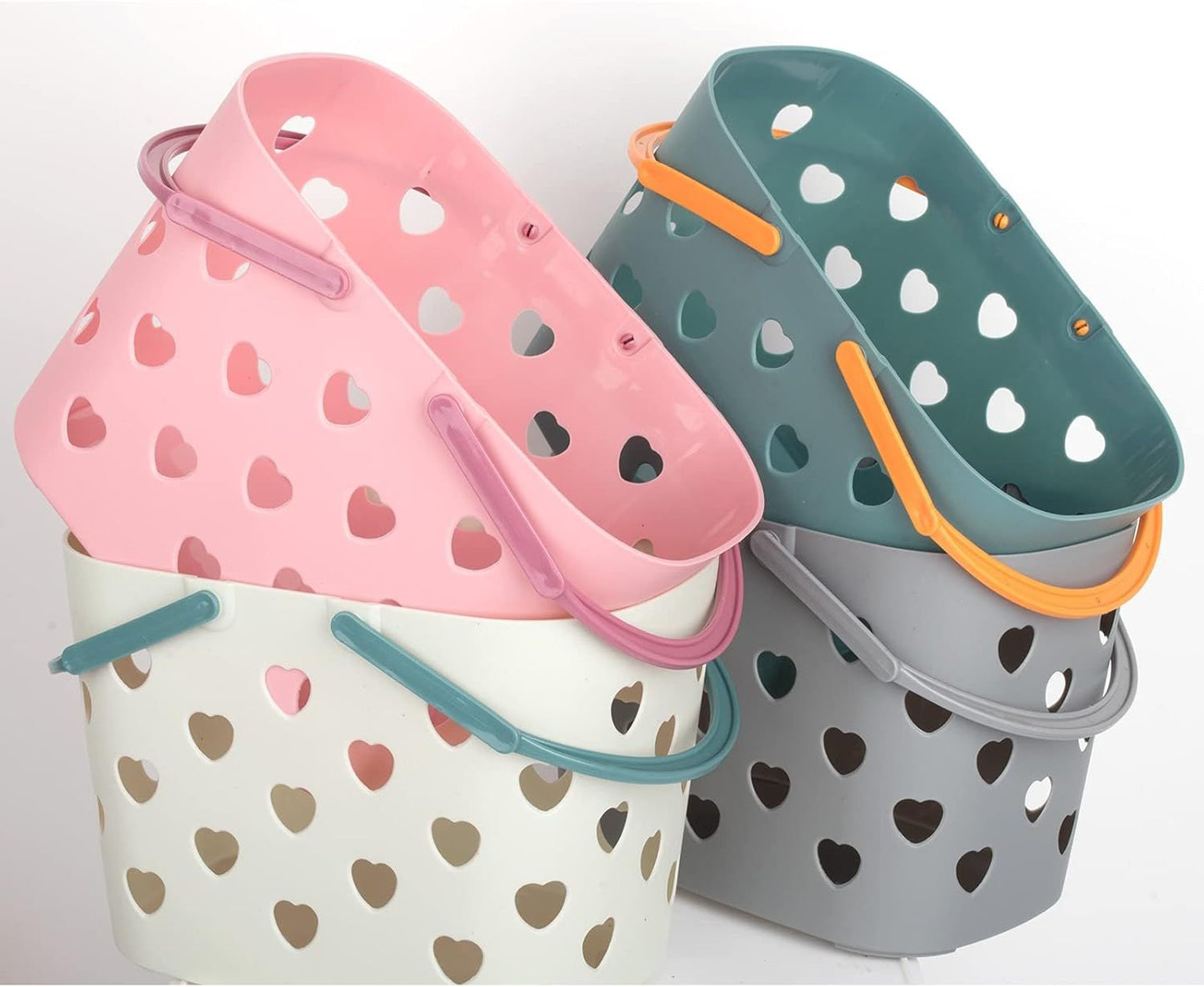 Portable Shower Caddy Tote Plastic Storage Basket with Handle Box Organizer Bin for Bathroom, Pantry, V1258-DP02-E-820