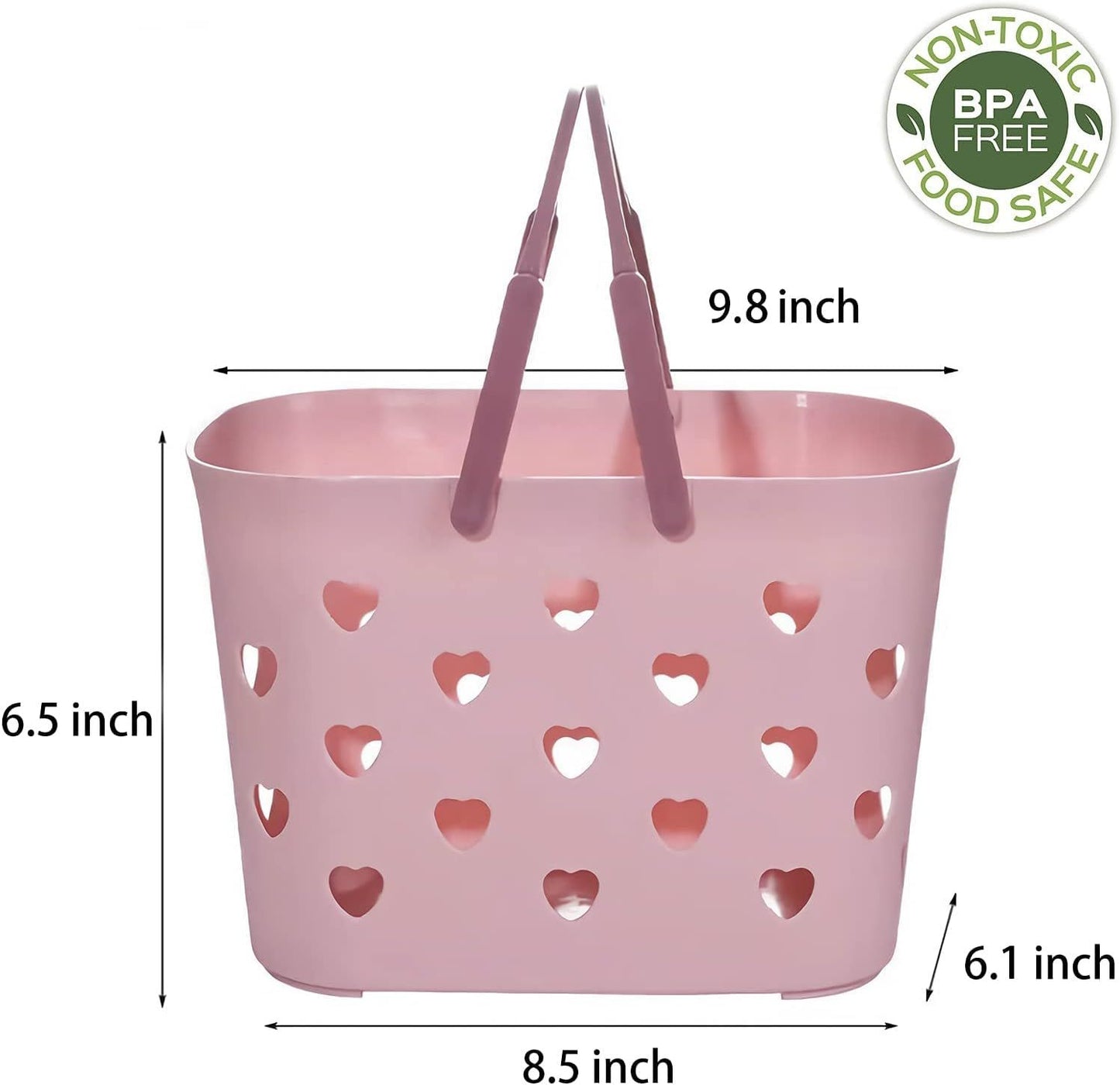 Portable Shower Caddy Tote Plastic Storage Basket with Handle Box Organizer Bin for Bathroom, Pantry, V1258-DP02-E-820