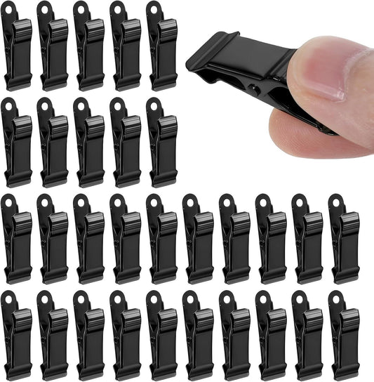 30 PCS Black Mini Clips for Crafts, 1.58 Inch X 0.5 Inch Metal Alligator Clamps, Sturdy Spring Clips, Hanging V1258-DP02-E-828