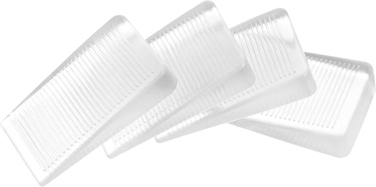 4 Pack Rubber Door Stop, Wedge Thin Door Stoppers for Bottom of Doors Clear Non-Scratching Doorstops Sturdy V1258-DP02-E-829