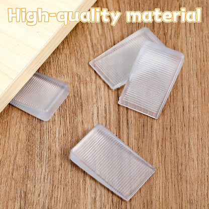 4 Pack Rubber Door Stop, Wedge Thin Door Stoppers for Bottom of Doors Clear Non-Scratching Doorstops Sturdy V1258-DP02-E-829