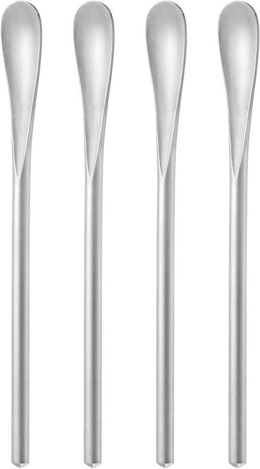 5Inch/12.8cm Coffee Stirrers Spoon,Silver Stainless Steel 304# Coffee Stir Sticks,Round Solid Handle Cocktail V1258-DP02-E-831