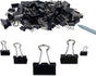 Binder Clips Paper Clamps Assorted Sizes 150 Count (Black), Large, Medium, Small, X Small and Micro, 5 Sizes V1258-DP02-E-834
