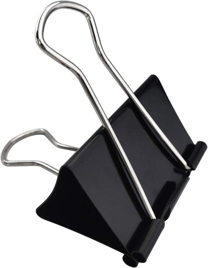 Extra Large Binder Clips 2.4-Inch (12 Pack), Big Paper Clamps for Office Supplies, Black V1258-DP02-E-836