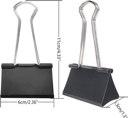 Extra Large Binder Clips 2.4-Inch (12 Pack), Big Paper Clamps for Office Supplies, Black V1258-DP02-E-836