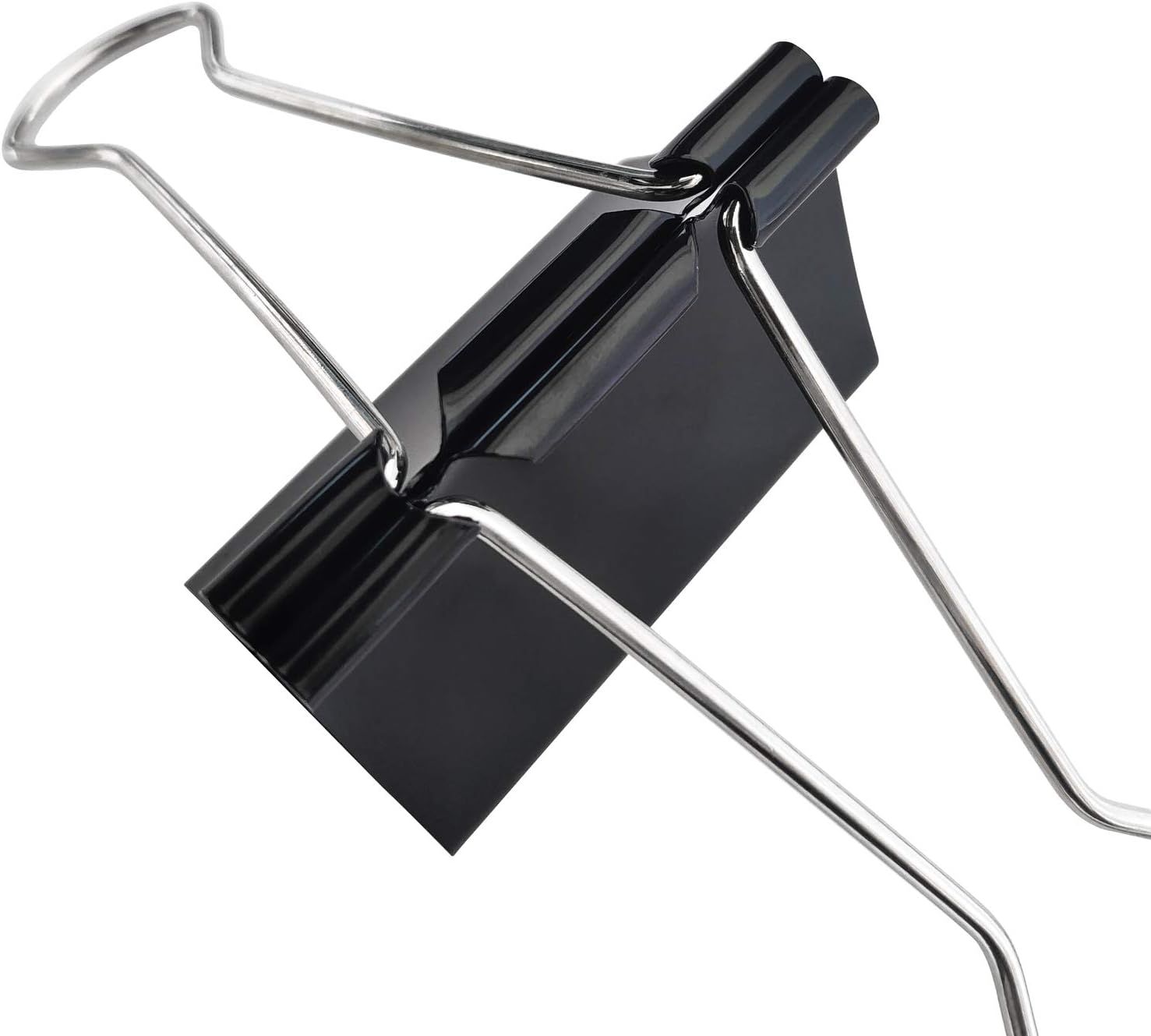 Extra Large Binder Clips 2.4-Inch (12 Pack), Big Paper Clamps for Office Supplies, Black V1258-DP02-E-836