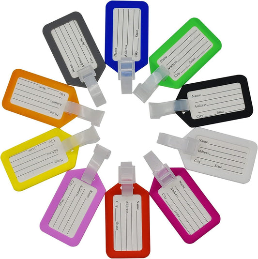 30 PCS Luggage Tags Multicolor Suitcase ID Labels Bag Name Tag 10 Colors Travel Accessories V1258-DP02-E-837