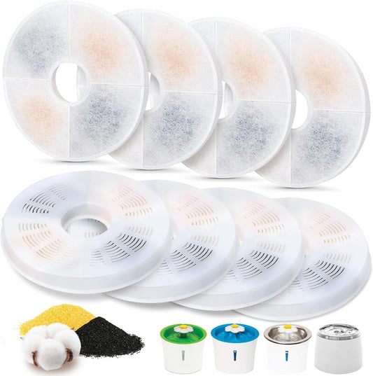 8 Pack Cat Water Fountain Filter Replacement Compatible with Catit, Cat Fountain Filters Compatible with V1258-DP02-E-85