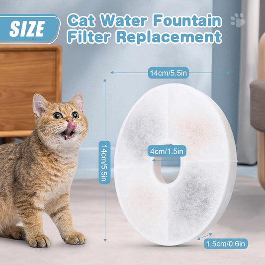 8 Pack Cat Water Fountain Filter Replacement Compatible with Catit, Cat Fountain Filters Compatible with V1258-DP02-E-85