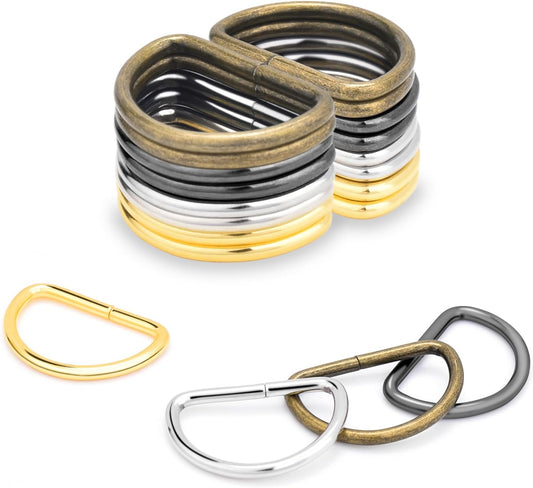 CooBigo 100 Pack 1" Metal D Ring for Purse Making Aprons Belts, Dee Rings Metal Buckle for Canvas Bags V1258-DP02-E-9