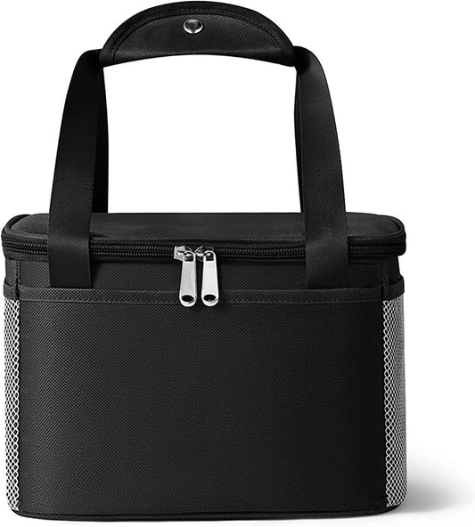 Yansanido 6L Thickened Black Reusable Insulated Lunch Bag for Women and Men Travel Picnic and Lunch Box V1258-DP02-E-92