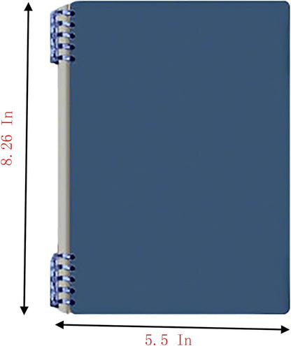 A5 Notebook Spiral Notebook Removable Spiral Binding Plastic Hardcover Journals 80 Sheets /160 Pages Lined V1258-DP02-E-95