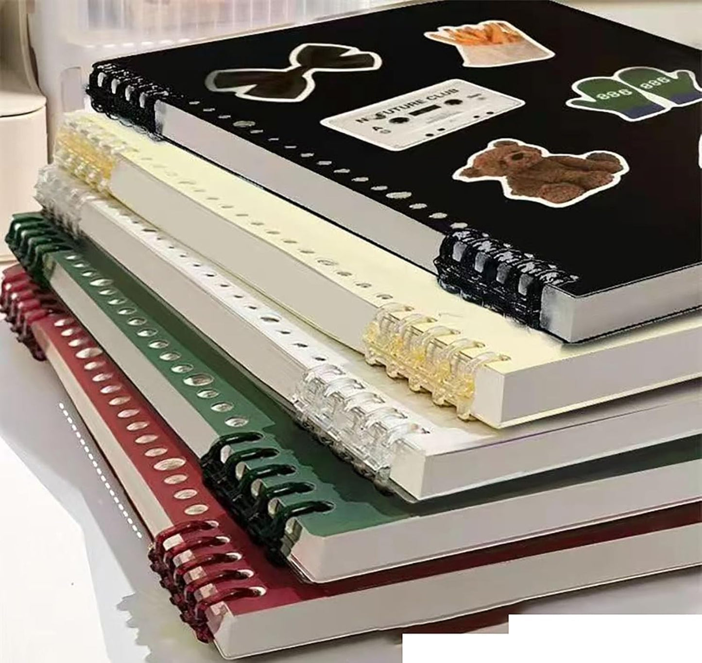 A5 Notebook Spiral Notebook Removable Spiral Binding Plastic Hardcover Journals 80 Sheets /160 Pages Lined V1258-DP02-E-95
