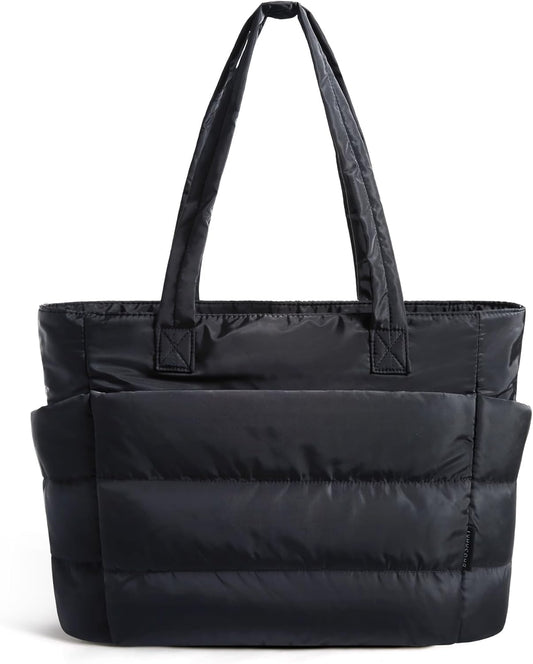 Tote Bag for Women, Lightweight Puffy Tote Bag with Compartments Shoulder Bag Handbag for Travel, Work, Gym | V1258-DP02-F-1