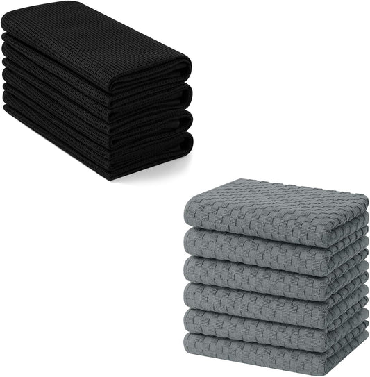 Homaxy 100% Cotton Waffle Weave Kitchen Towels - 4 Pack Soft and Absorbent Dish Towels - 16 x 26 Inches and V1258-DP02-F-146