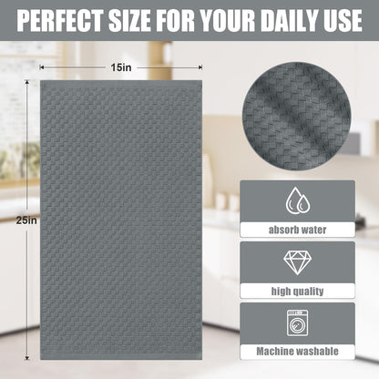 Homaxy Microfiber Waffle Weave Kitchen Dish Cloths(6 Pack, White), 12 x 12 Inch Ultra Absorbent and Terry V1258-DP02-F-149