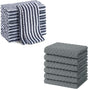 Homaxy 12 Pack Kitchen Dish Cloths(10 x 10 inches, Dark Grey), Reusable Fast Drying Microfiber Cleaning Cloth V1258-DP02-F-152
