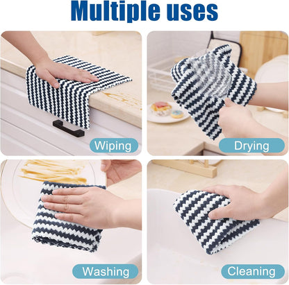 Homaxy 12 Pack Kitchen Dish Cloths(10 x 10 inches, Dark Grey), Reusable Fast Drying Microfiber Cleaning Cloth V1258-DP02-F-152