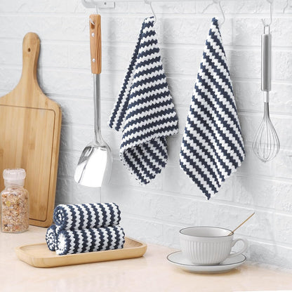 Homaxy 12 Pack Kitchen Dish Cloths(10 x 10 inches, Dark Grey), Reusable Fast Drying Microfiber Cleaning Cloth V1258-DP02-F-152