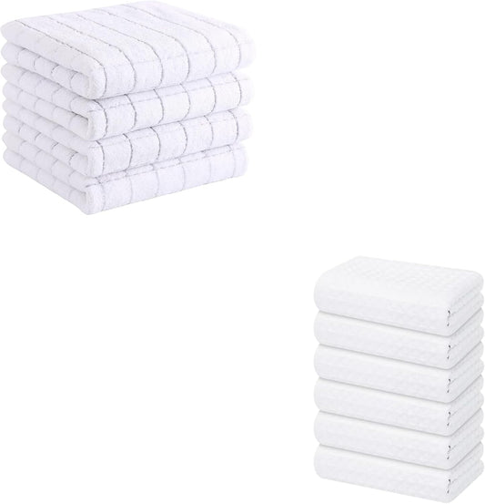 Homaxy Kitchen Towels, 16 x 28 Inches and 13 x 28 Inches, Set of 10 Bulk Cotton Kitchen Towels Set, Ultra V1258-DP02-F-188