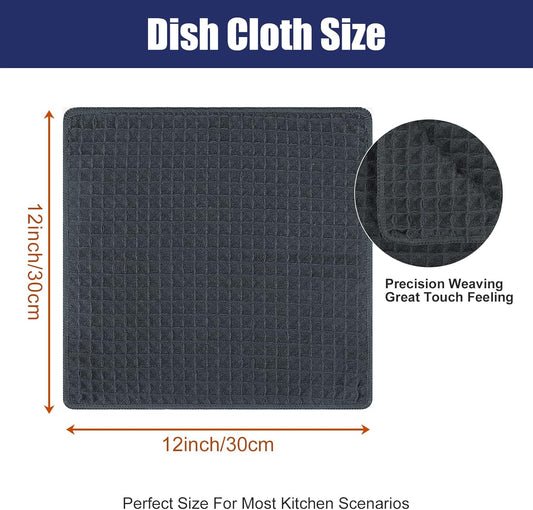 Homaxy Kitchen Towels and Dishcloths Set, 12 x 12 Inches, Set of 12 Bulk Cotton Kitchen Towels Set, Ultra V1258-DP02-F-190
