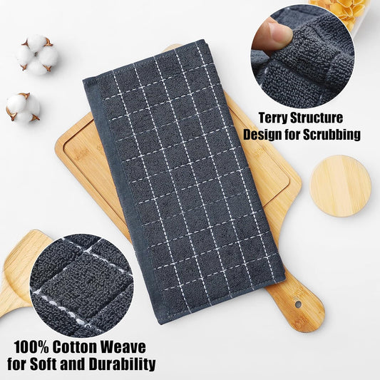 Homaxy Kitchen Towels and Dishcloths Set, 12 x 12 Inches and 16 x 28 Inches, Set of 10 Bulk Cotton Kitchen V1258-DP02-F-192