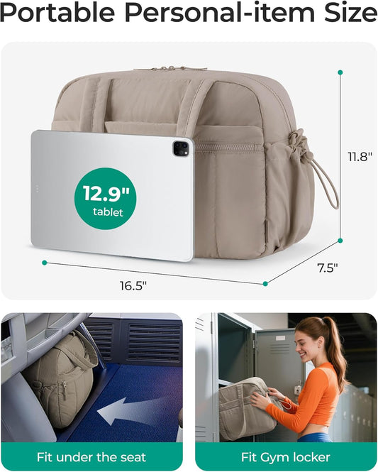 Gym Bag for Women, Duffle Bag for Travel with Wet Pocket, Lightweight Carry on Weekender Duffel, Water V1258-DP02-F-2