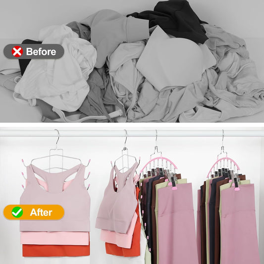 TOPIA HANGER 4 Pack Gym Clothes Organizer, 2 Pack Tank Top Hangers with 2 Pack Leggings Hangers Space Saving V1258-DP02-F-215