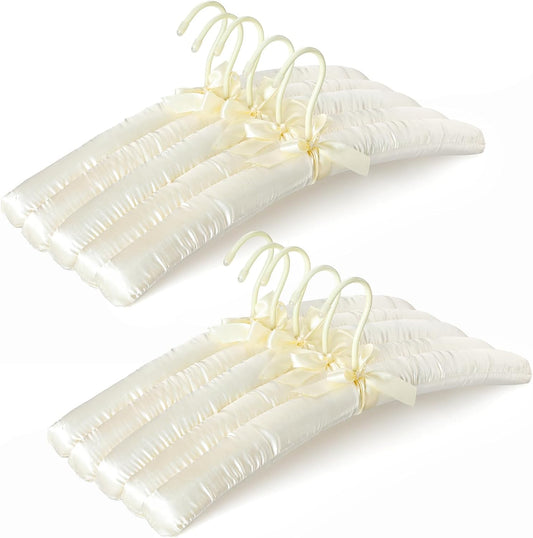 TOPIA HANGER Padded Hangers for Women Clothing,17-inch Satin Hangers 10 Pack Thick Foam Padded No Shoulder V1258-DP02-F-219